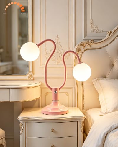 Pink Globe Table Lamp Magic DIY Arms G9 Bulbs Included Dimmable (13-Pink-Globe-2U-Magic DIY Arms)