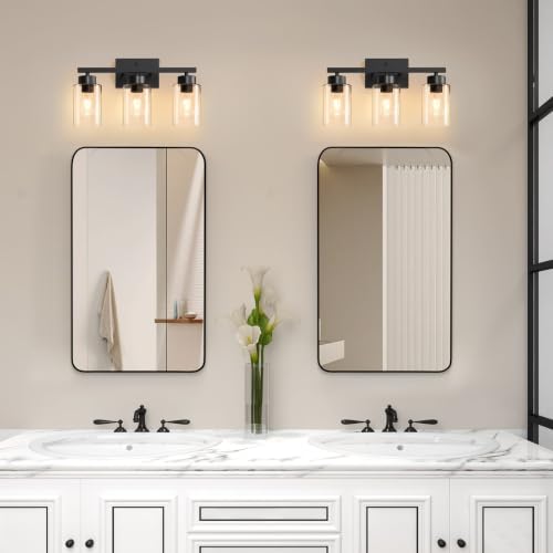 Bathroom Light Fixtures (Matte Black / 3-Light)