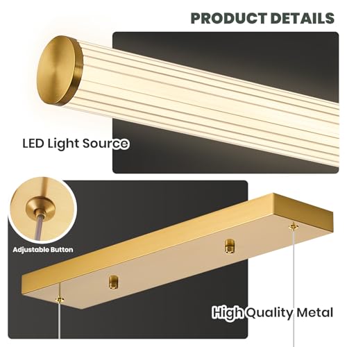 47" LED Linear Pendant Light Fixtures (Gold / 47IN)