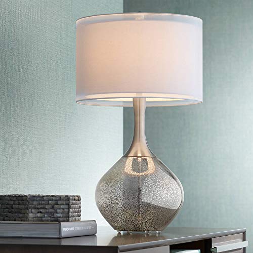Swift 30 1 2" Chrome Large Table Lamp Mercury Glass Modern (Single)
