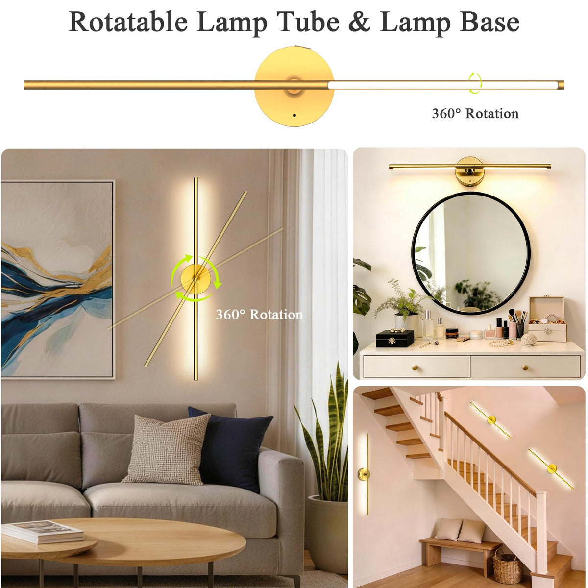 Battery Operated Wall Sconce Set of Two (Gold / Set of 2)
