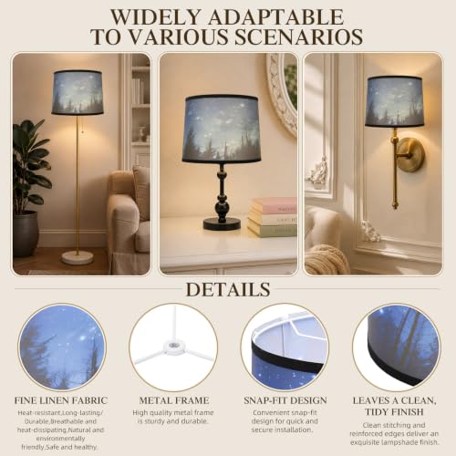 Drum Lamp Shades Set of 2 (Forests-Starry Sky-2)