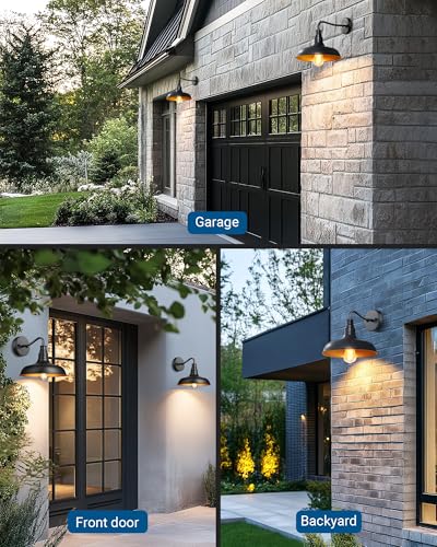 2 Pack Gooseneck Barn Outdoor Wall Light