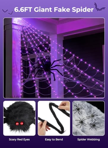 Halloween Decorations Spider Web Lights