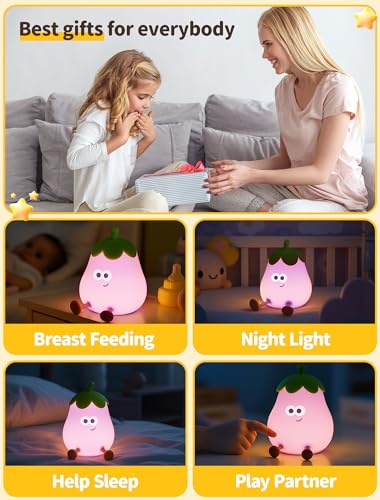 Eggplant Night Light for Kids (Eggplant)