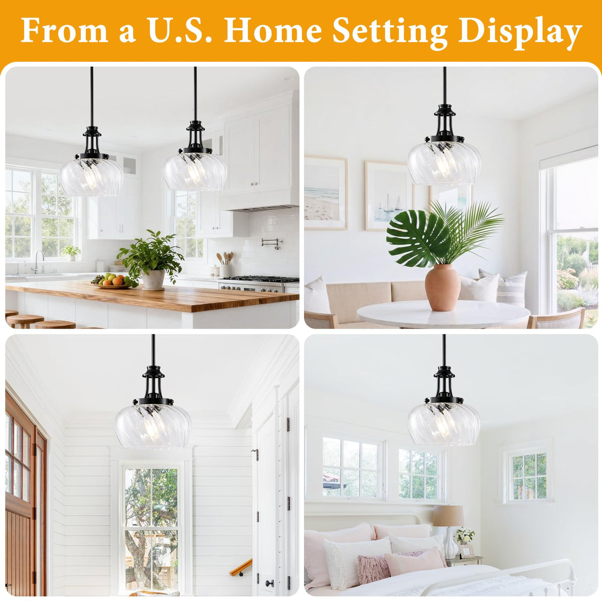 Modern Pendant Lights Kitchen Island (03-Matte Black)