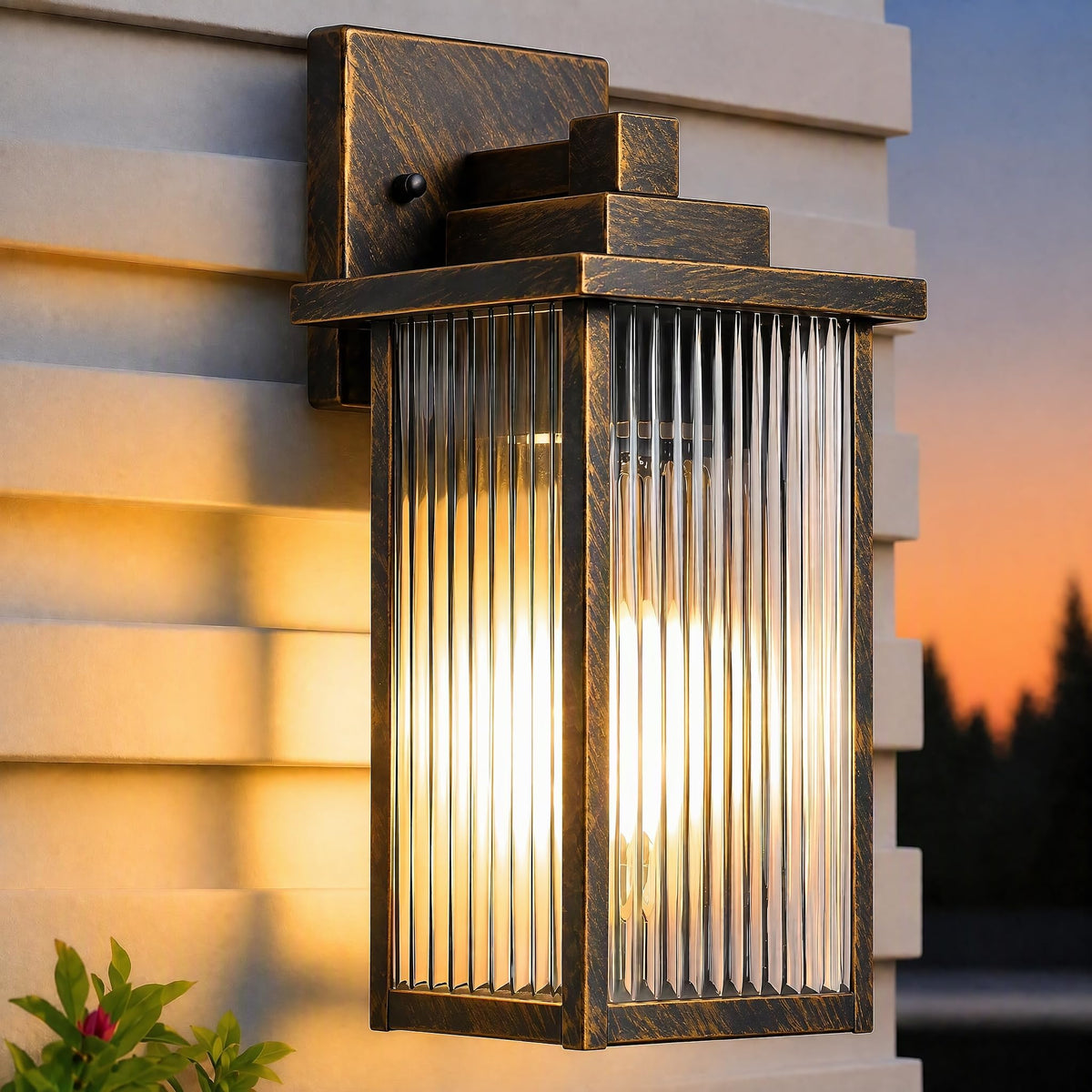 15" Black Brush Gold Outdoor Wall Light (Black Brush Gold / 15''-1 Pack)