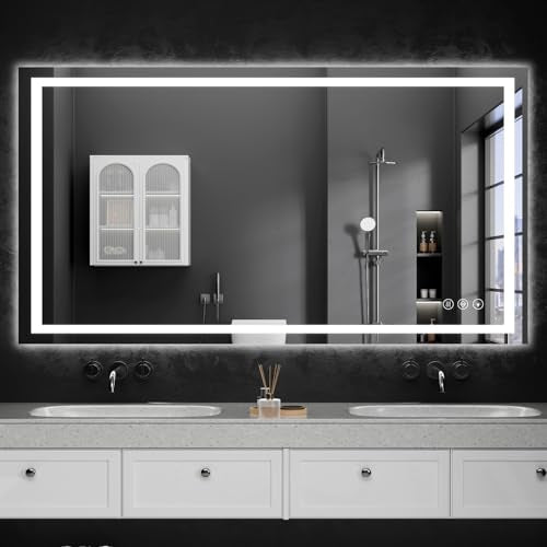 36"x55" LED Bathroom Mirror with Lights (55"L x 36"W)