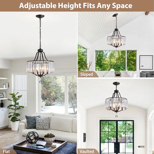 Black Crystal Chandeliers for Dining Room (169-Black)