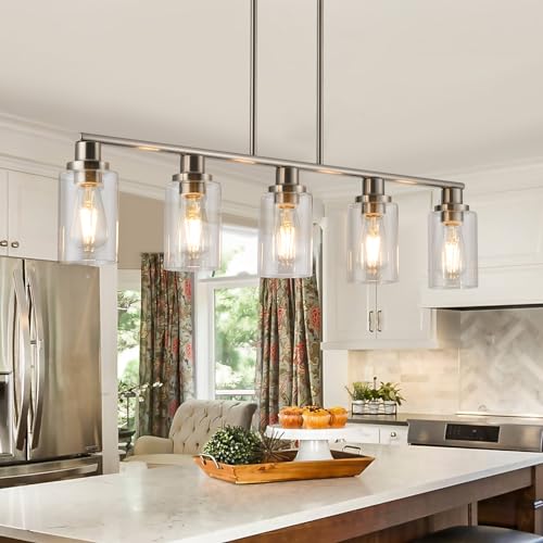 Kitchen Island Pendant Lighting (5-Light / Brushed Nickel)
