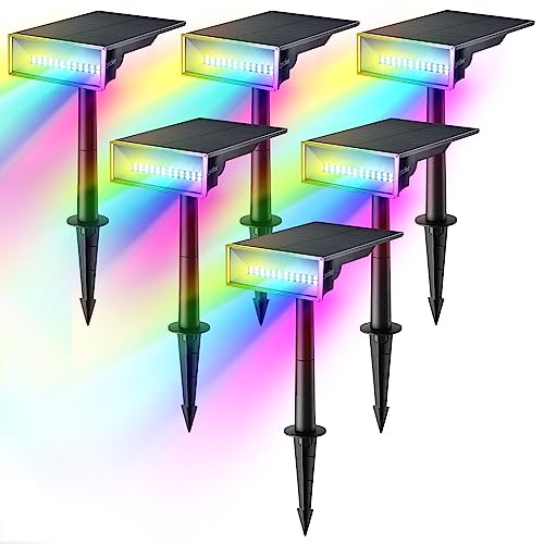 Solar Spot Lights Outdoor (Multicolor / 6 Pack)