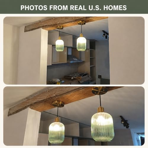 Striped Cylinder Glass Pendant Light