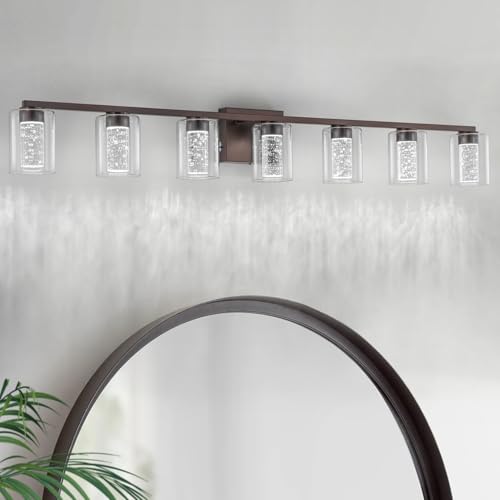 7 Light Bronze Vanity Light with 3 Color Modes (7-light / Bronze)