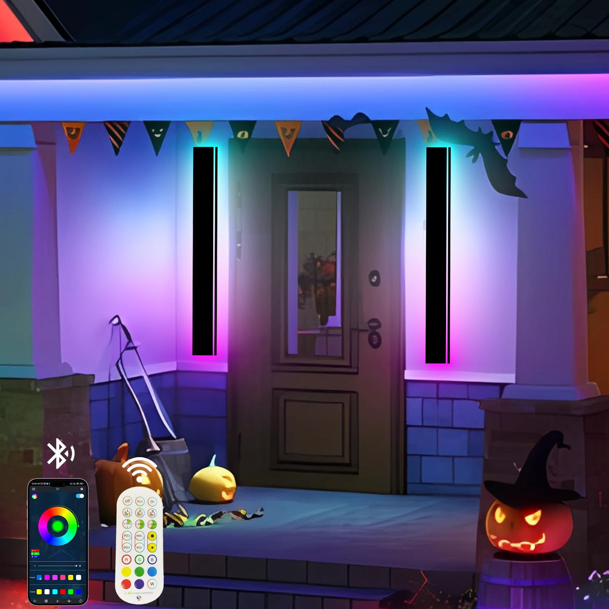 RGB Outdoor Wall Light with Remote & App Control (2pcs-39in)