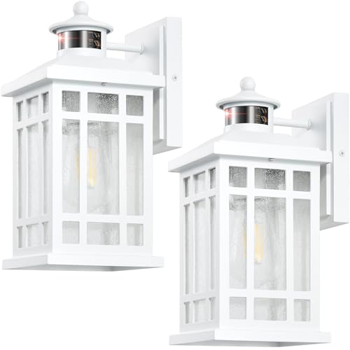 White Motion Sensor Outdoor Lights (White / Motion Sensor-2 Pack)