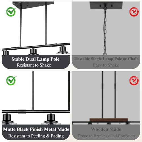 40in 5 Light Kitchen Island Lighting (Black / 5-Light)