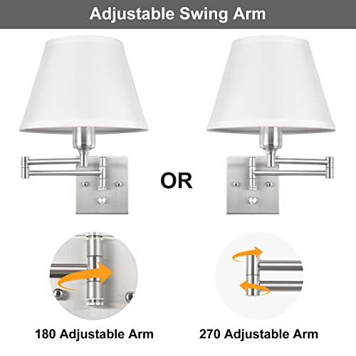 Wall Sconces Plug in (White-Remote / Medium)
