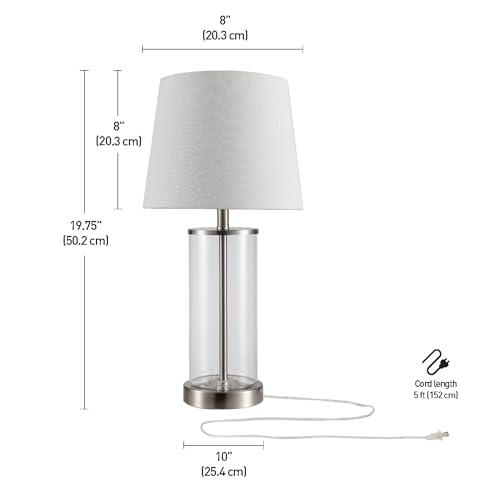 67155 Maya 21" Fillable Table Lamp (Steel, Clear)