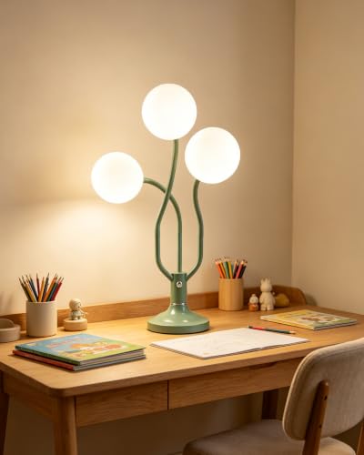 Green Globe Table Lamp Dimmable Magic DIY Arms G9 Bulbs Included (11-Green-Globe-3U-Magic DIY Arms)