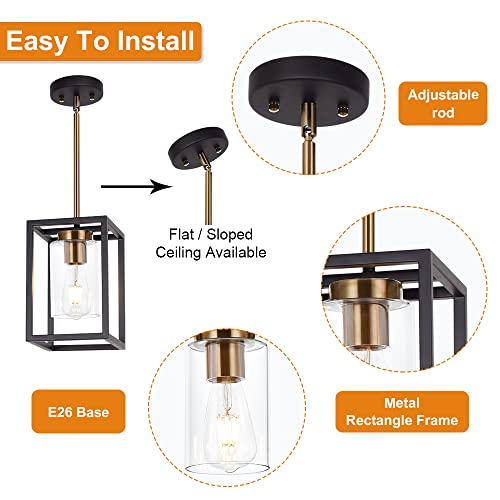 1 Light Mini Lantern Pendant Light (Brushed Brass / 1 Light)