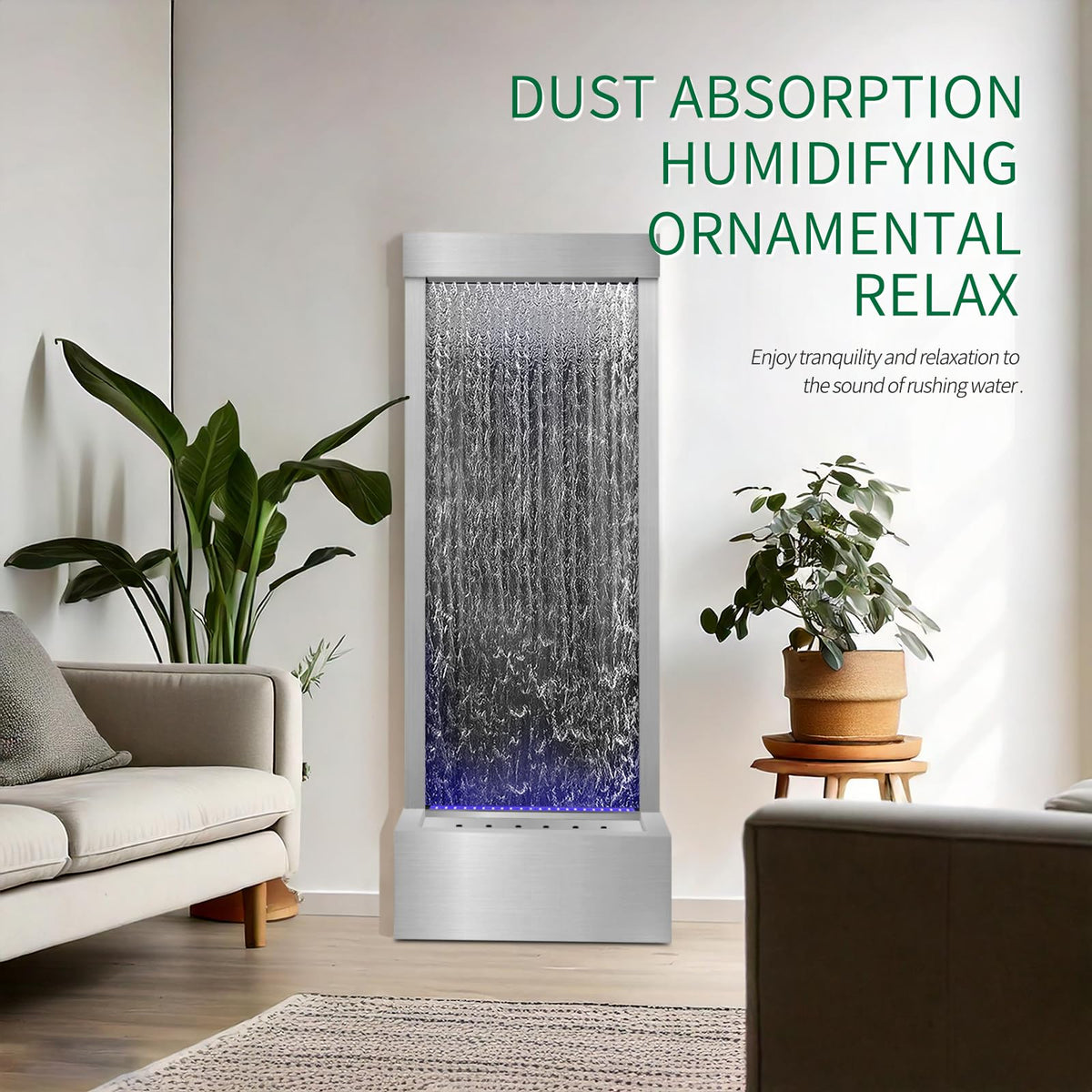 48" Mirror Waterfall (Silver - Mirrored Silver)