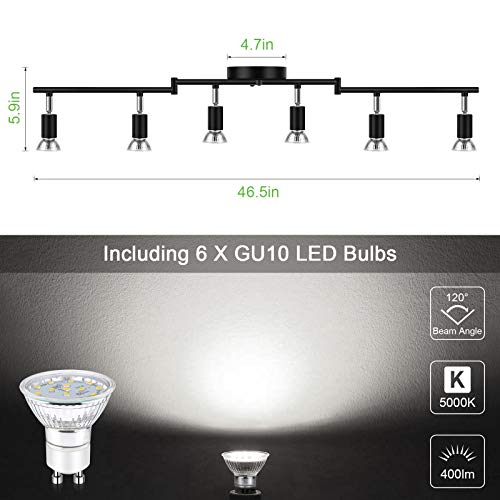 LED 6 Light Track Lighting Kit (Black / 6 Light)