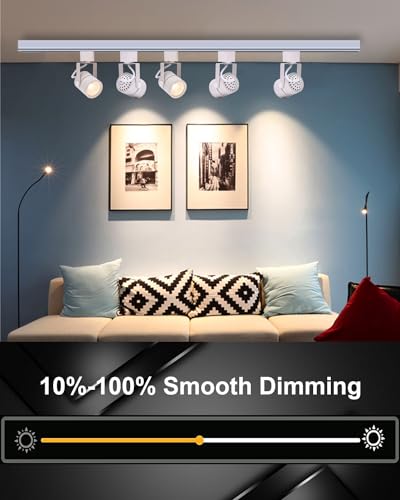 White Track Lighting Heads H Type LED Track Light Heads Dimmable Rail Ceiling Spotlight Fixtures Accent Art Task