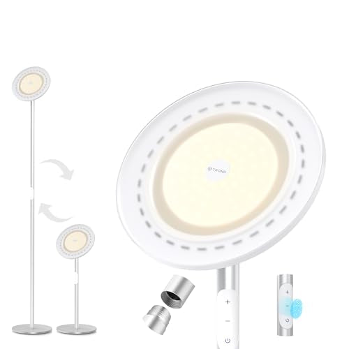 Floor Lamp 5000LM Super Bright Sky LED Modern Torchiere Standing Lamp (Warm light Silver)