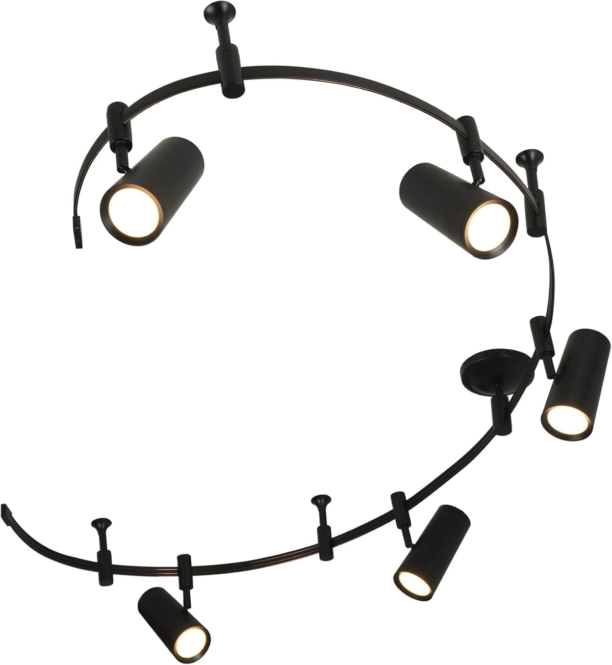 Ellipse Track Ceiling Light with 5 Adjustable LED Heads (Black)