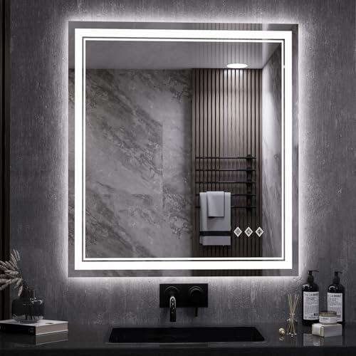 LED Bathroom Mirror (Front and Backlit / 32"L x 28"W)