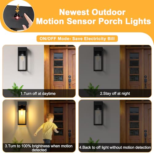Porch Lights with GFCI Outlet (Black / 14.62" (1-Pack))