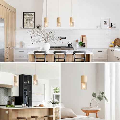 3 Pack Gold Pendant Light Fixtures (Gold & Amber—Cord / 3 Pack)
