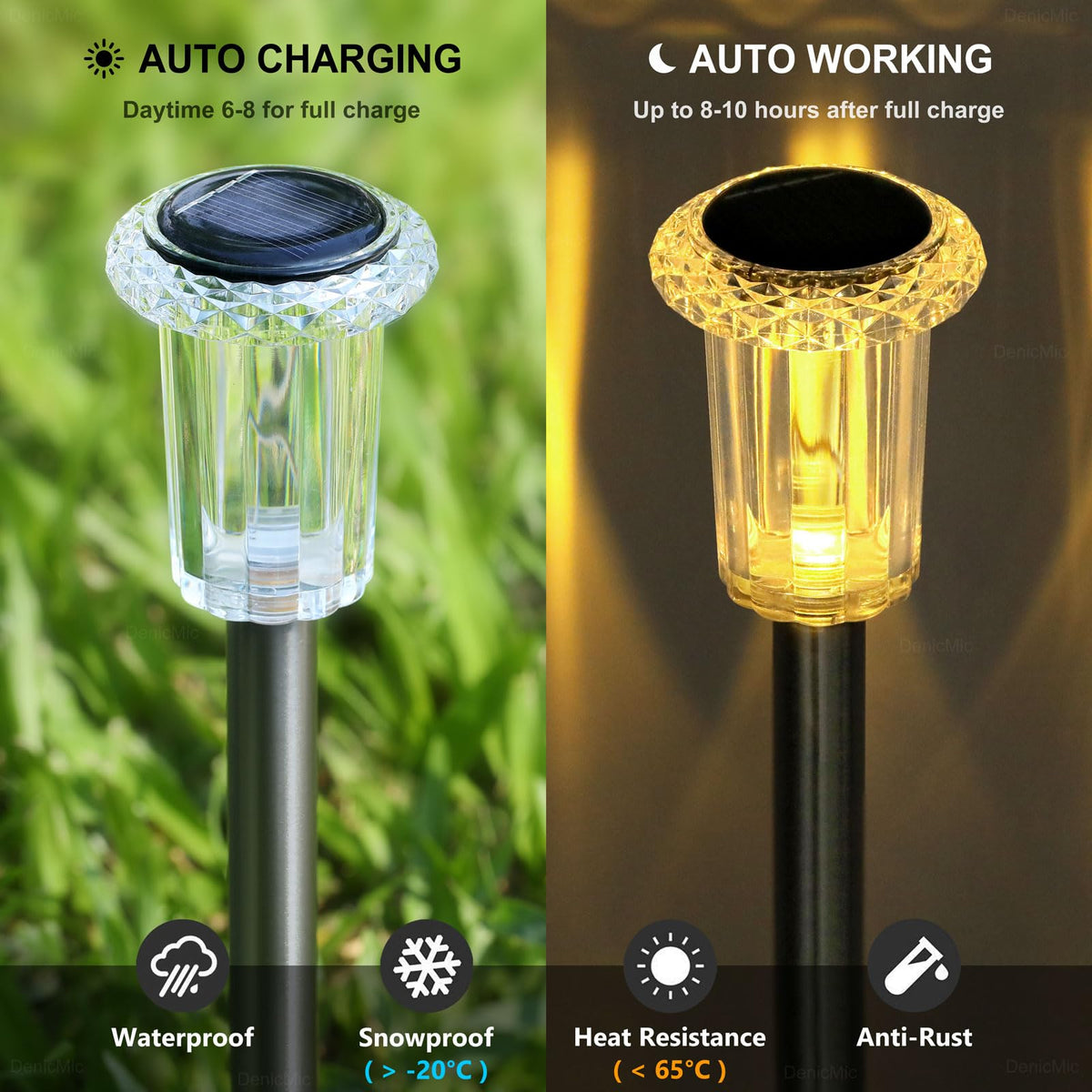 Solar Garden Lights Outdoor Waterproof Warm White LED 15 Pack (Warm White 15Pack)