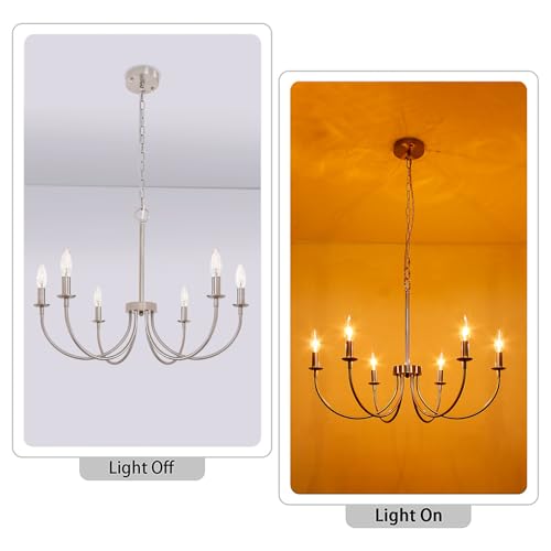 6 Light Farmhouse Chandelier (Brushed Nickel / 6 Light)