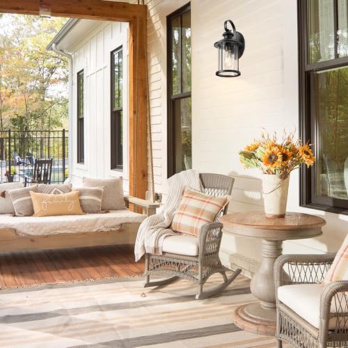 13.75" Matte Black Farmhouse Outdoor Wall 1 Pack (Black / 1 Pack H13.75")