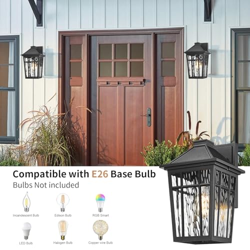 2pcs Outdoor Wall Lights (Black / 14inch-2pack)