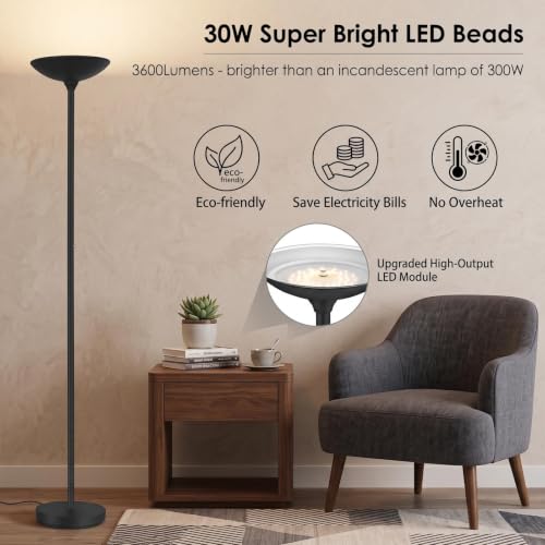 Torchiere Floor Lamp (Black Torchiere Floor Lamp)