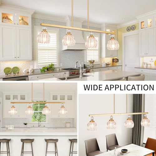 Gold Island Light for Kitchen (4-Light / Gold)