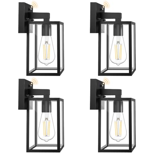 4 Pack Dusk to Dawn Outdoor Wall Light Fixtures (Black)