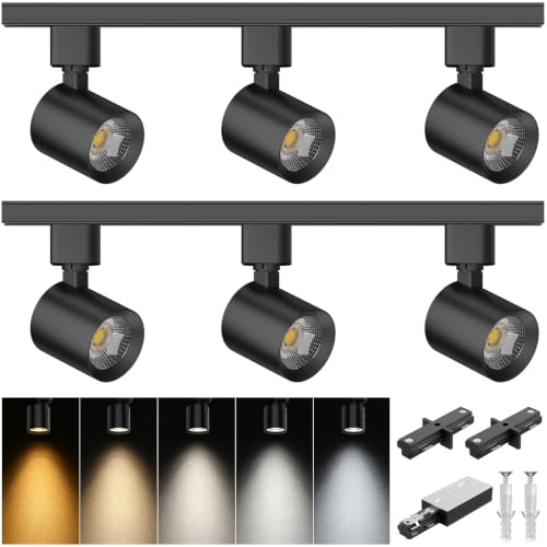 6 Light H Type LED Track Lighting Kit (Black)