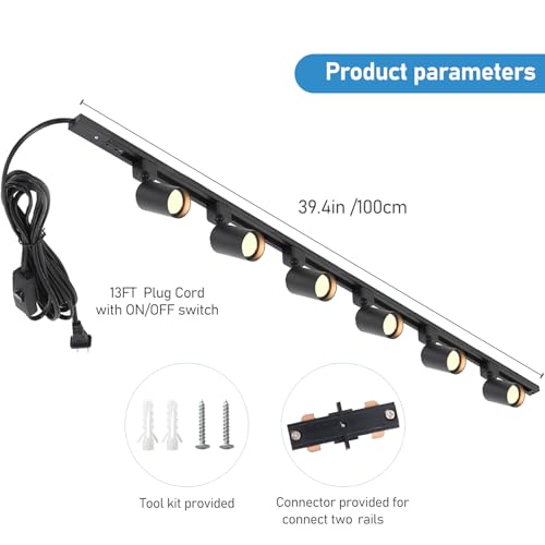 Plug in Track Lighting with Power Cord (Black)
