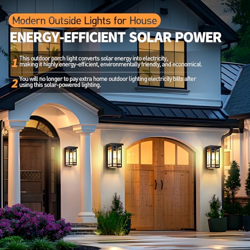 Solar Porch Lights Outdoor 2 Packs