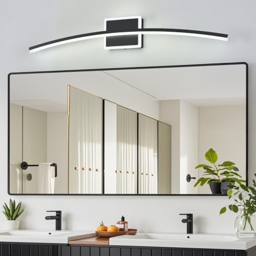 LED Wall Sconce Black Long LED Vanity Light Over Mirror (Black / 31.5 IN)