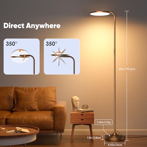 36W LED Floor Lamp (Brown)