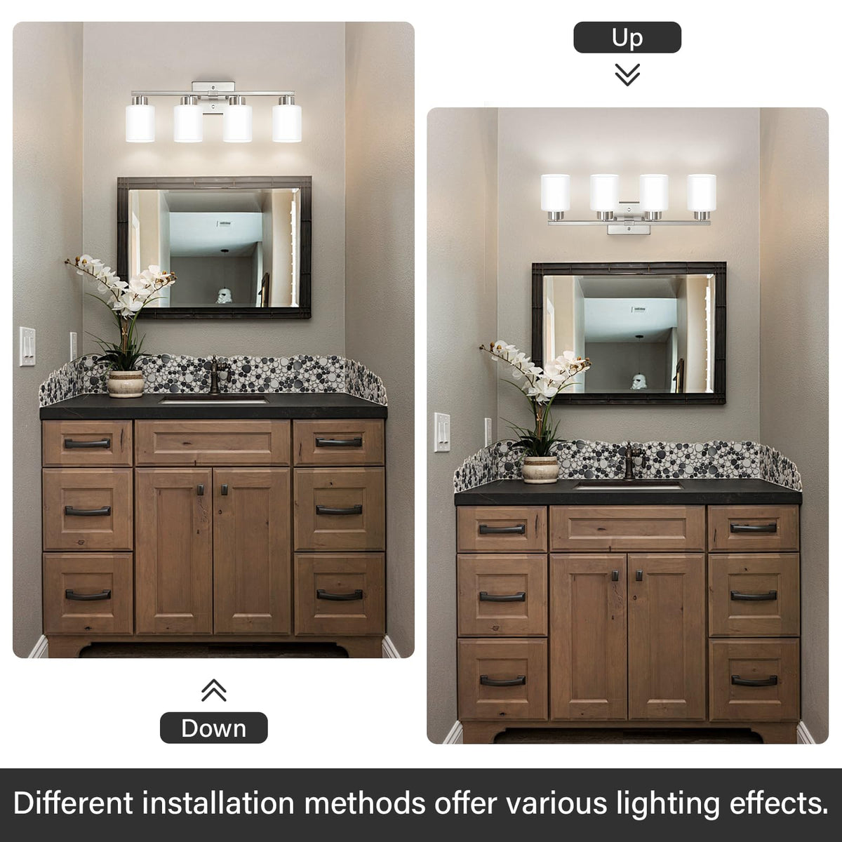 Brushed Nickel Bathroom Light Fixtures Vanity Lights Over Mirror (Brushed Nickel / 24.02 inch)