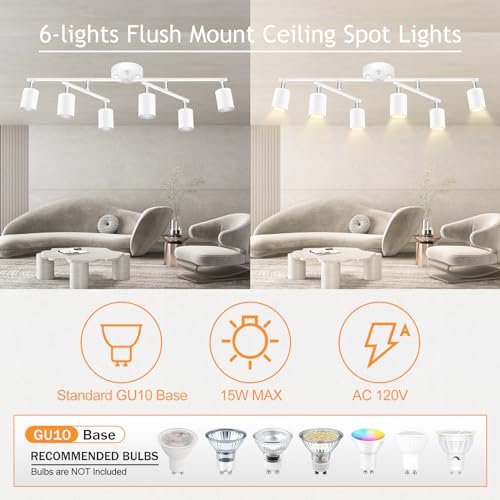 6 Light Track Lighting Kit (Rotatable-6 Light-white)