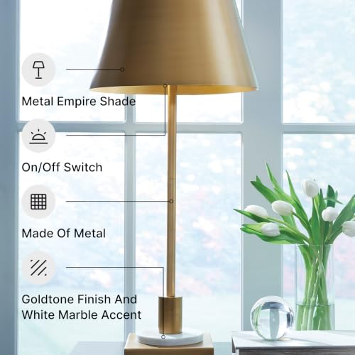 Fritzburn Metal Buffet Table Lamp (Gold Finish/White / Table Lamp)