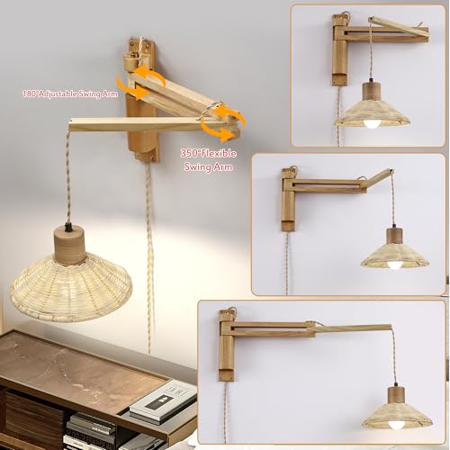 Plug in Wall Lamp (Bamboo + Natural Wood)