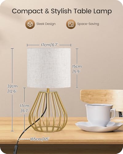 Gold Table Lamp (Beige + Gold)