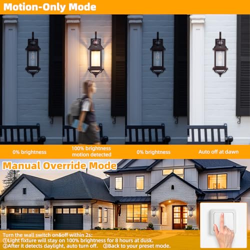 Motion Sensor Outdoor Lights Dusk to Dawn Enclosed Bottom (Oil-Rubbed Bronze / Motion Sensor)